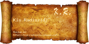 Kis Radiszló névjegykártya